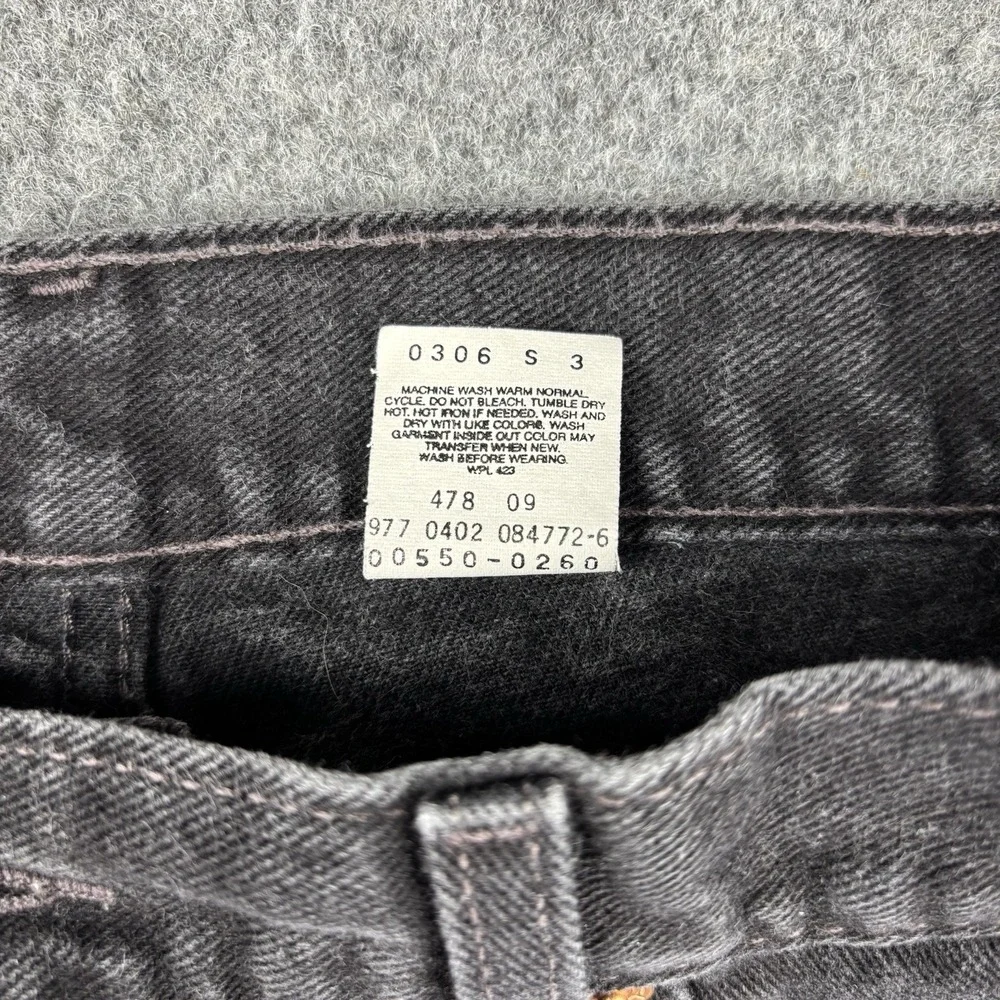 Vintage Levi's 550 Jeans Mens 36x32 Black Relaxed Fit‎ Denim Red Tab Skater Y2K